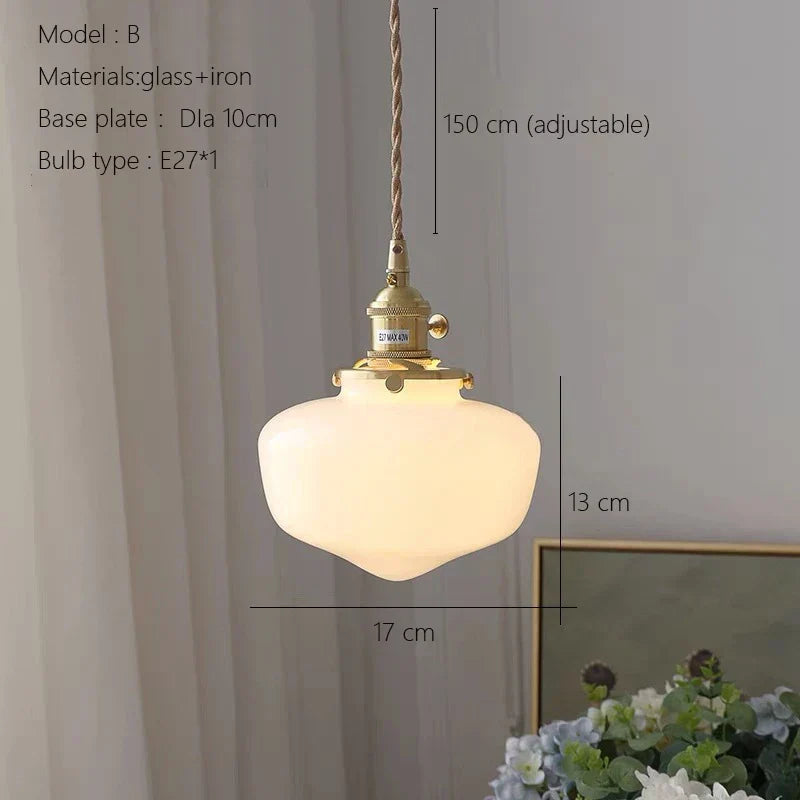 DecorBites™ Glass Shade LED Pendant Lamp: Modern Minimalist Lighting for Bedroom, Kitchen, and Bar