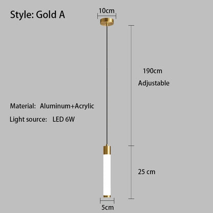 Minimalist White Linear Pendant Light In Aluminum