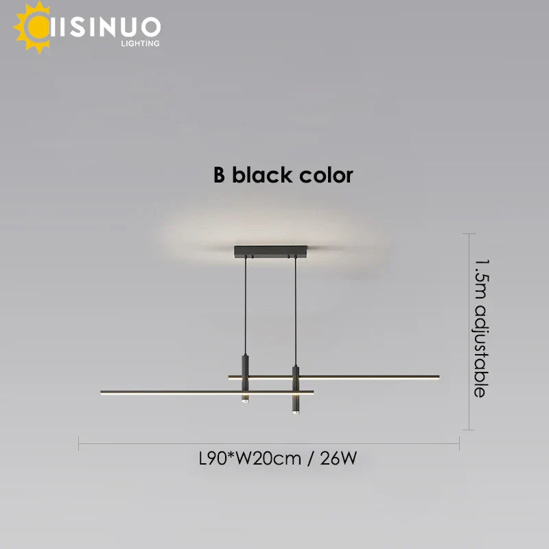DecorBites™ Adjustable LED Pendant Light in Black/Gold for Office Dining Living Room