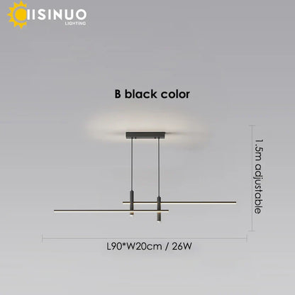 DecorBites™ Adjustable LED Pendant Light in Black/Gold for Office Dining Living Room