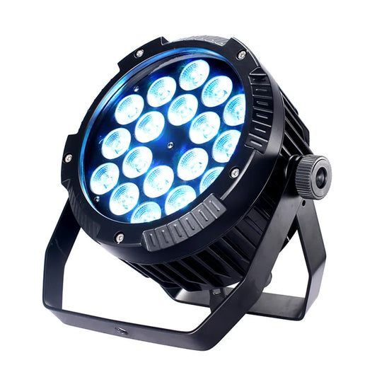 DecorBites™ Focos PAR LED RGBWA UV 6 en 1 de 18x18 W para control de escenario de DJ