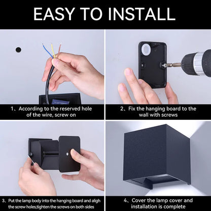 DecorBites™ LED Wall Light: Waterproof Indoor Outdoor Decor Lamp for Bedroom Living Room