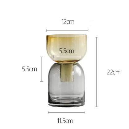 DecorBites™ Glass Vase Hydroponics Flower Pots for Desk Decoration and Floral Arrangement