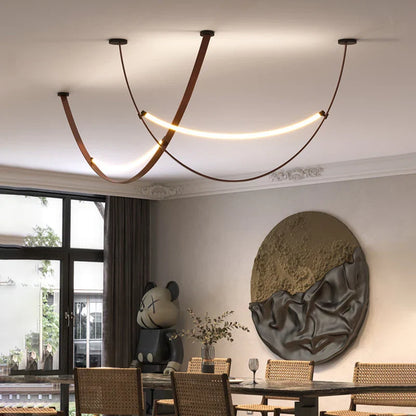 DecorBites™ Leather Chandelier: Minimalist Nordic LED Pendant Lamp for Living Room, Dining Room & Bedroom