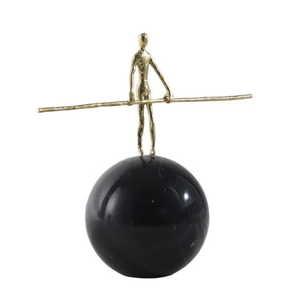 DecorBites™ Escultura abstracta de metal dorado para decoración del hogar | Adorno creativo