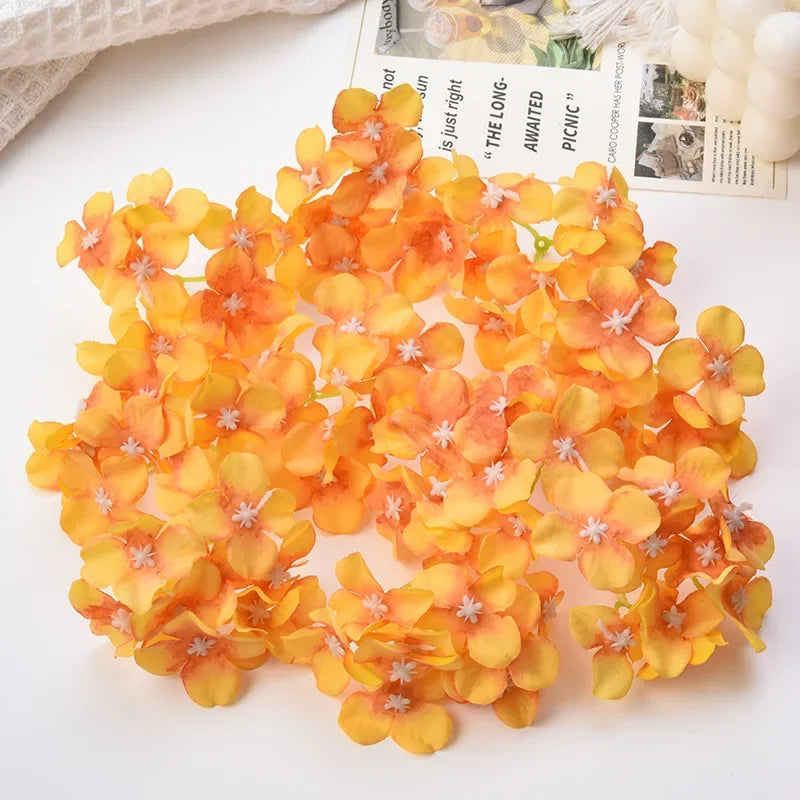 DecorBites™ Hydrangea Flowers: 30Pcs 8cm Fake Flowers for Home Decor, Wedding, DIY Wreaths