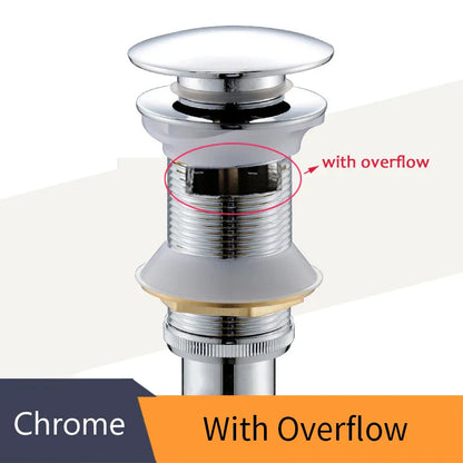 DecorBites™ Brass Black Vessel Sink Pop Up Drain Stopper With Overflow – HJ-0618H