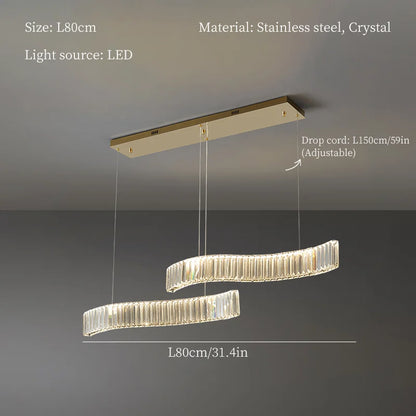 DecorBites™ Crystal LED Chandelier for Modern Luxury Living and Dining Rooms