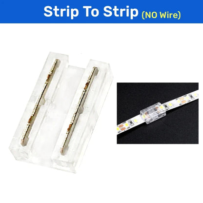 Conectores DecorBites™ de 2 pines para tiras LED COB 2835/5050 SMD, clip fijo de 90°
