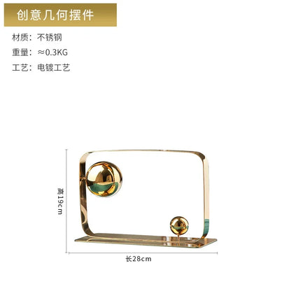 ديكوربايتس™ - منحوتة مكعب الكرة الذهبية المصنوعة من الفولاذ المقاوم للصدأ - زينة منزلية