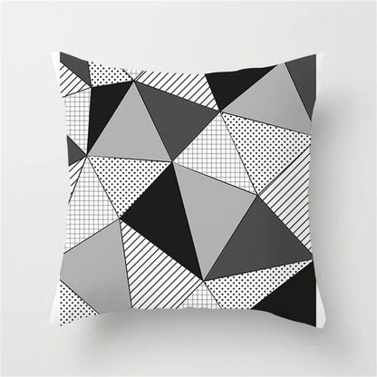DecorBites™ Heart Stripe Pillow Cases | Black & White Polyester Cushion Covers
