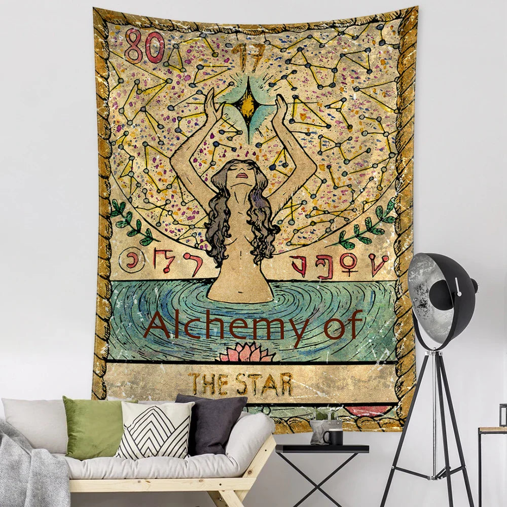 Constellation Tarot Tapestry - Bohemian Hippie Wall Hanging for Home Decor by Decobites