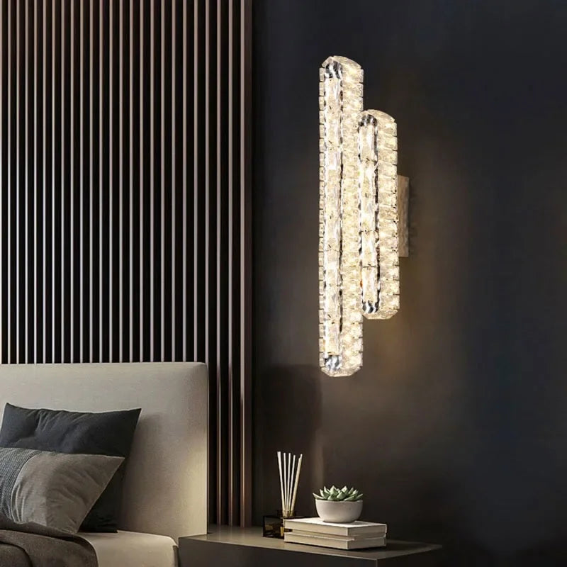 DecorBites™ Crystal Liner Ceiling Chandelier: Modern Luxury Dimmable LED Lighting Fixture