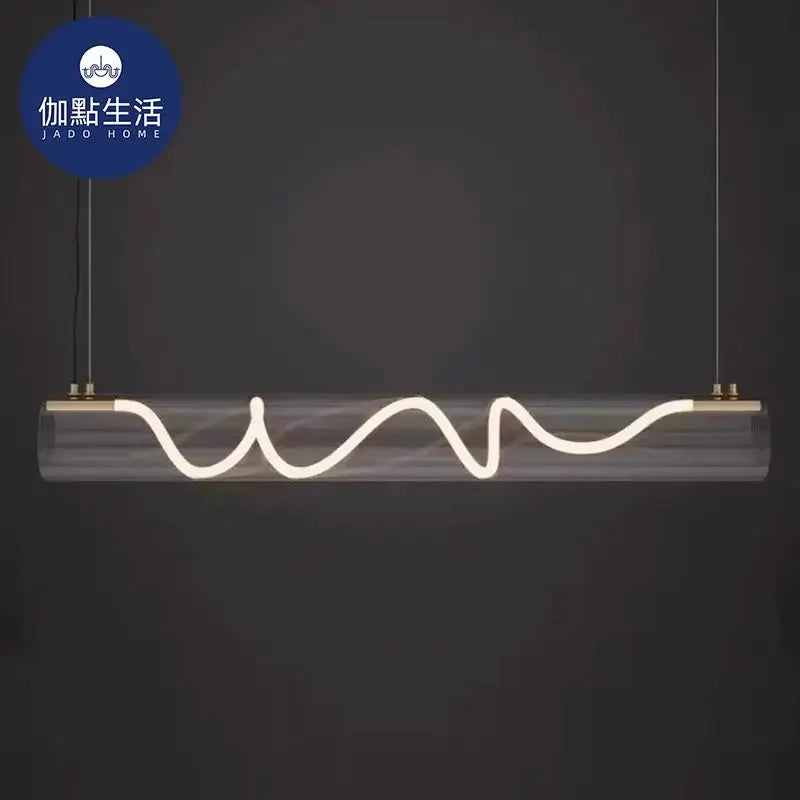 DecorBites™ Gold LED Chandelier: Nordic Minimalist Dimming Pendant Lights for Home Decor