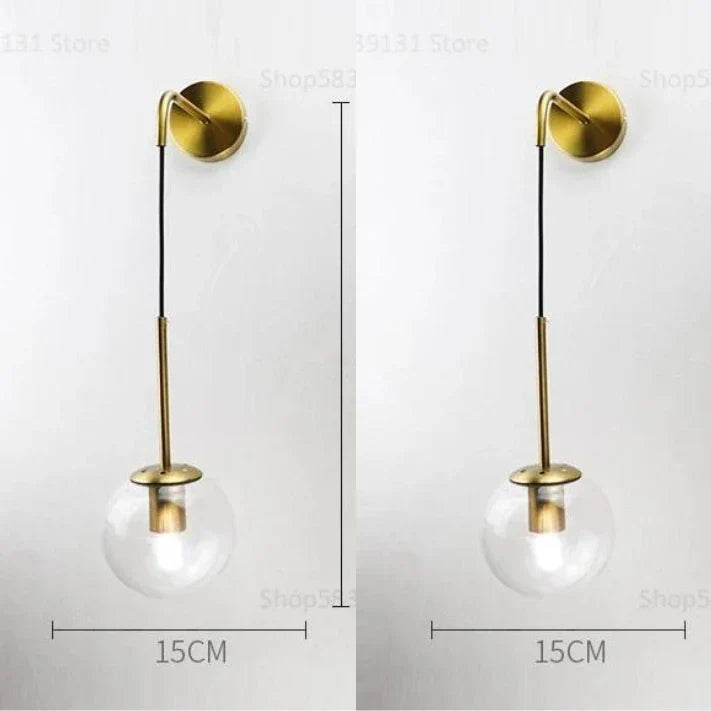 Lámpara de pared LED de bola de cristal Decorbites™ para decoración del hogar nórdico moderno vintage