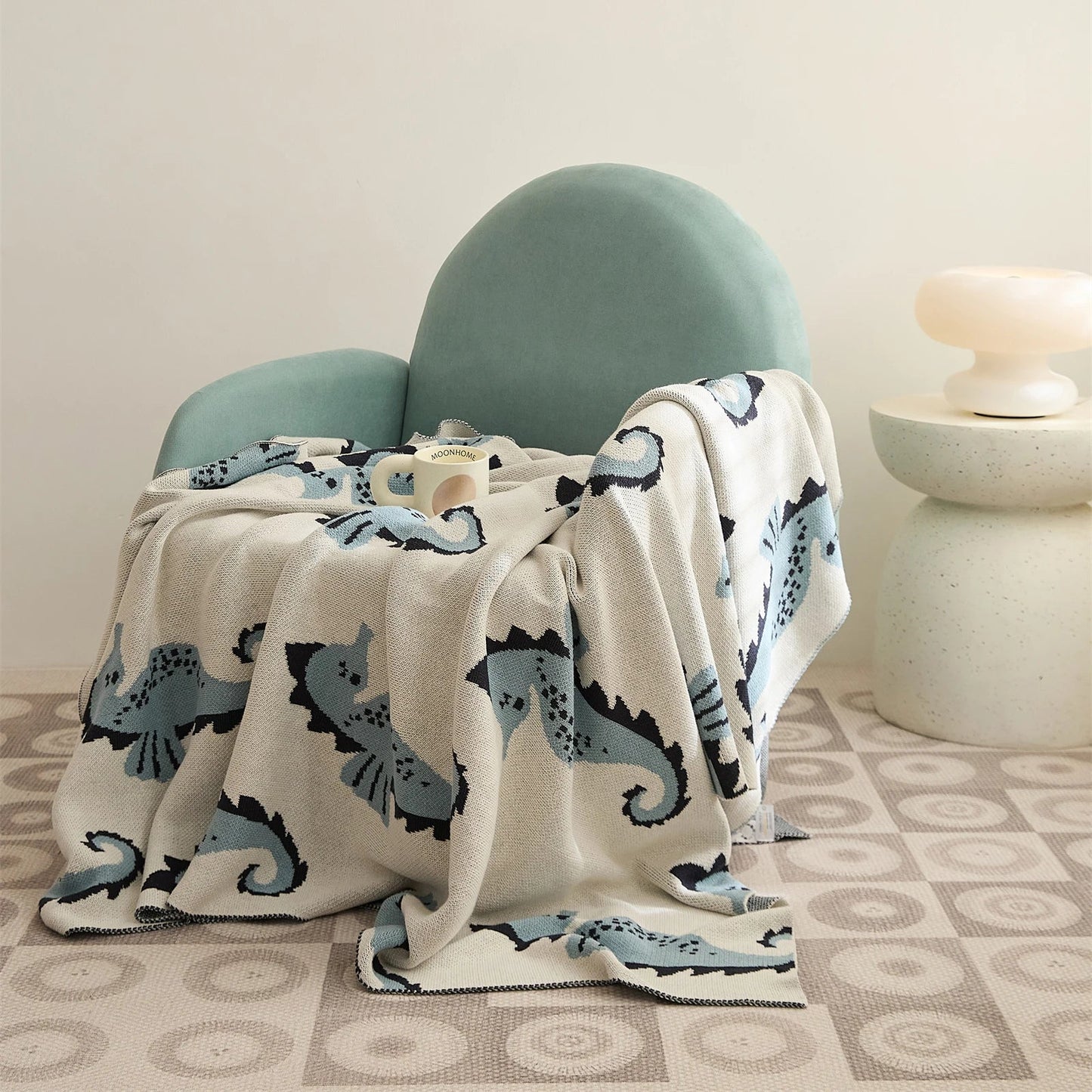 DecorBites™ Cute Sea Horse Cotton Blanket