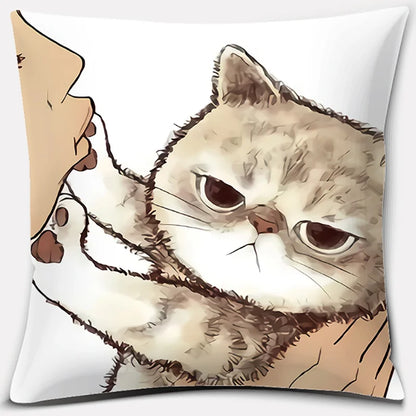 DecorBites™ Cute Cat Kiss Love Cartoon Pillowcase for Home Decor
