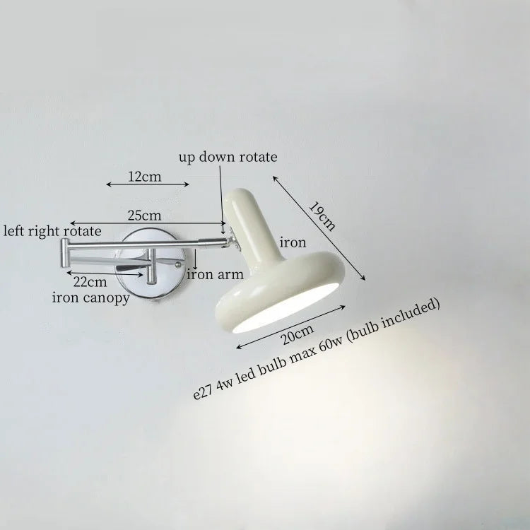 Lámpara de pared LED DecorBites™ de hierro forjado color crema para decoración de dormitorio y sala de estar
