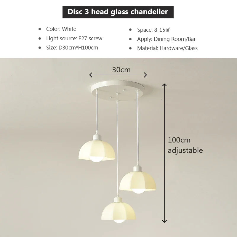 DecorBites™ Elegant Cream LED Chandelier for Dining Room