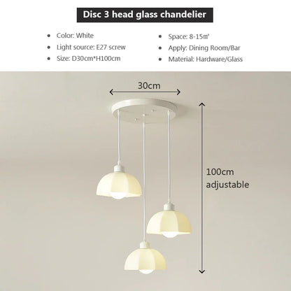 DecorBites™ Elegant Cream LED Chandelier for Dining Room