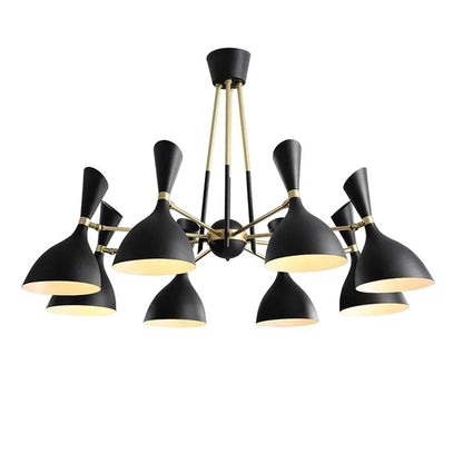 DecorBites™ Nordic LED Multiple Head Chandelier - Black/White Iron Art - Living Room/Bedroom/Kitchen/Hotel