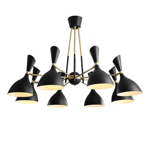 DecorBites™ Nordic LED Multiple Head Chandelier - Black/White Iron Art - Living Room/Bedroom/Kitchen/Hotel