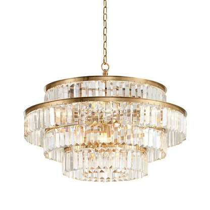 DecorBites™ Golden Crystal Chandelier Pendant Light for Luxurious Living Room, Dining Room, Bedroom