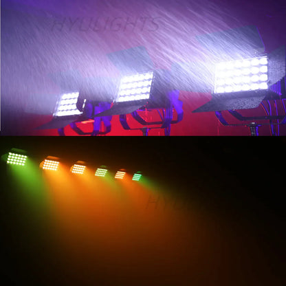 DecorBites™ 24x18W RGBWA UV LED Wall Wash Flood Light مع أبواب الحظيرة
