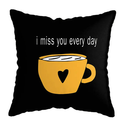 غطاء وسادة مطبوع عليه غزال هندسي من DecorBites™ مقاس 45×45 سم - ديكور منزلي أصفر