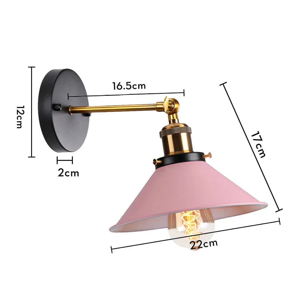 Aplique de pared DecorBites™ estilo loft industrial retro E27 para mesita de noche o salón