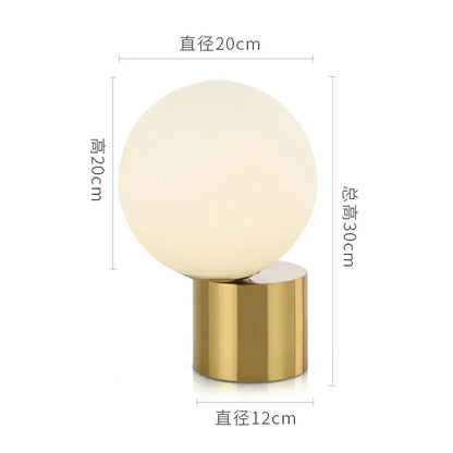 DecorBites™ Glass Ball Table Lamp for Bedroom Study Hotel, Nordic Modern Decorative Bedside Light