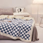 Decobites Checkerboard Lamb Fleece Blanket: Soft & Stylish Printed Cover Collection