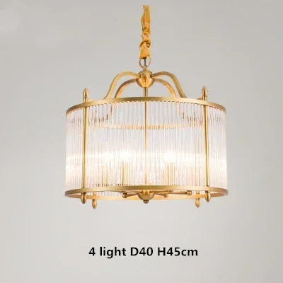 DecorBites™ Golden Copper Glass Chandelier LED Ceiling Pendant Light