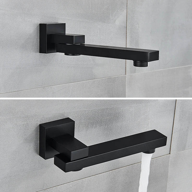 DecorBites™ Black Brass Thermostatic Shower Faucet with Ceiling Rainfall Shower Head