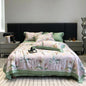 Decobites Lyocell Fiber Flowers Summer Quilt Bedding Set - Soft & Silky Comforter with Bed Sheet