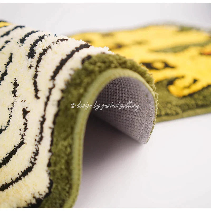 DecorBites™ Flying Tiger Leopard Hand Tufted Rug 50x100cm Luxurious Animal Shaped Carpet