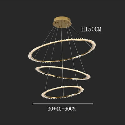 DecorBites™ Crystal Chandelier Stair Pendant Lamp for Modern Home Decoration & Living Room Lighting