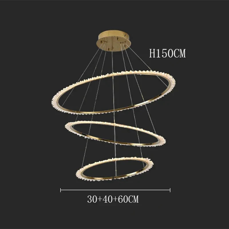 DecorBites™ Crystal Chandelier: Stair Pendant Lamp, Living Room & Interior Lighting