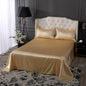 Decobites Silky Rayon Queen Bed Sheet Set Luxurious Solid Satin High Quality Sheets