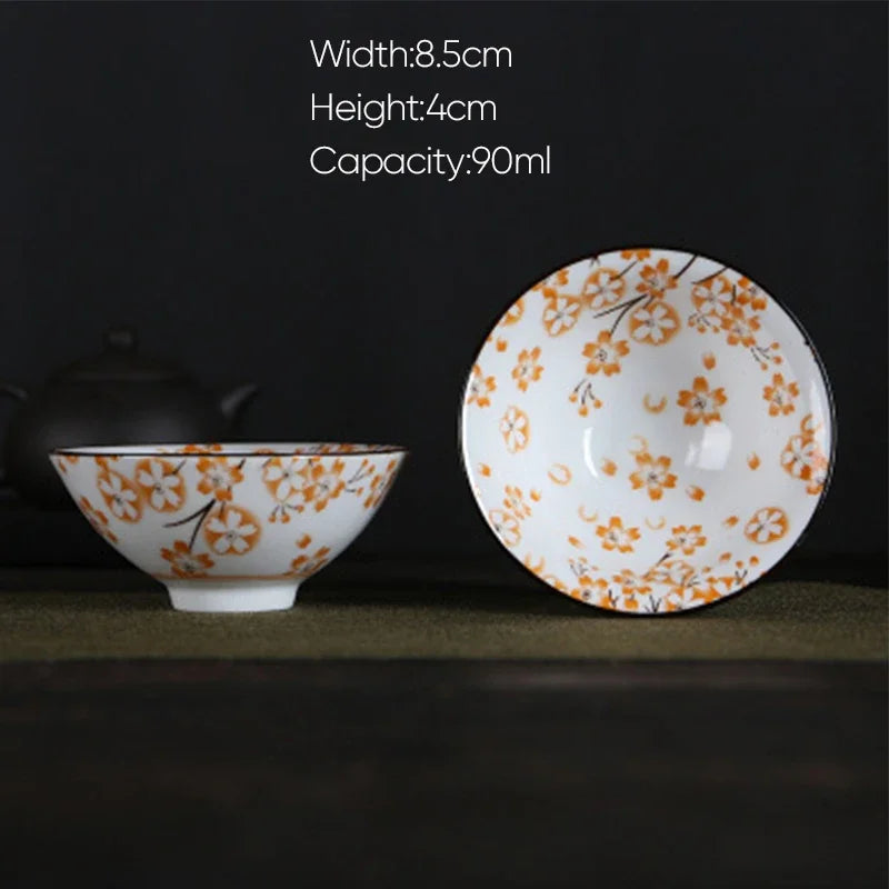 DecorBites™ Blue and White Porcelain Hand-Painted Tea Cups - Set of 1