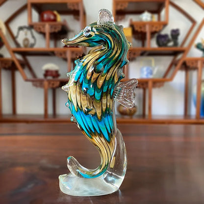 DecorBites™ Handmade Crystal Sika Deer Figurine Blown Glass Animal Craft Home Decor