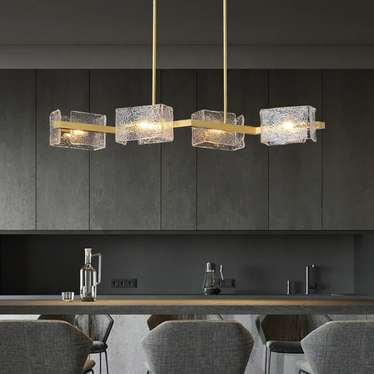 DecorBites™ LED Ripples Glass Chandelier: Modern Luxury for Living Room, Bedroom, Kitchen, Bar