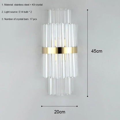 Aplique de pared LED de cristal DecorBites™: luz moderna y lujosa en tonos dorados para sala de estar y dormitorio.