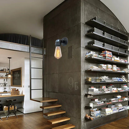 DecorBites™ Industrial Iron Pipe Wall Sconce for Bedroom, Cafe, and Restaurant