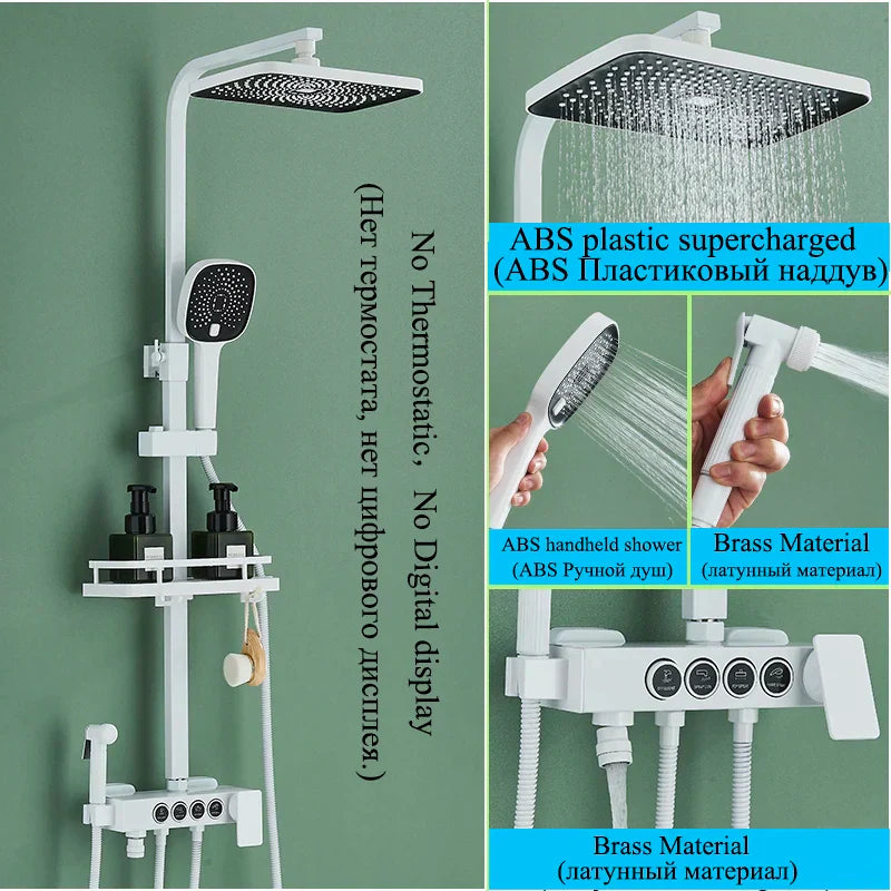DecorBites™ Digital Display Thermostatic Shower Faucet Set Rainfall Shower Mixer