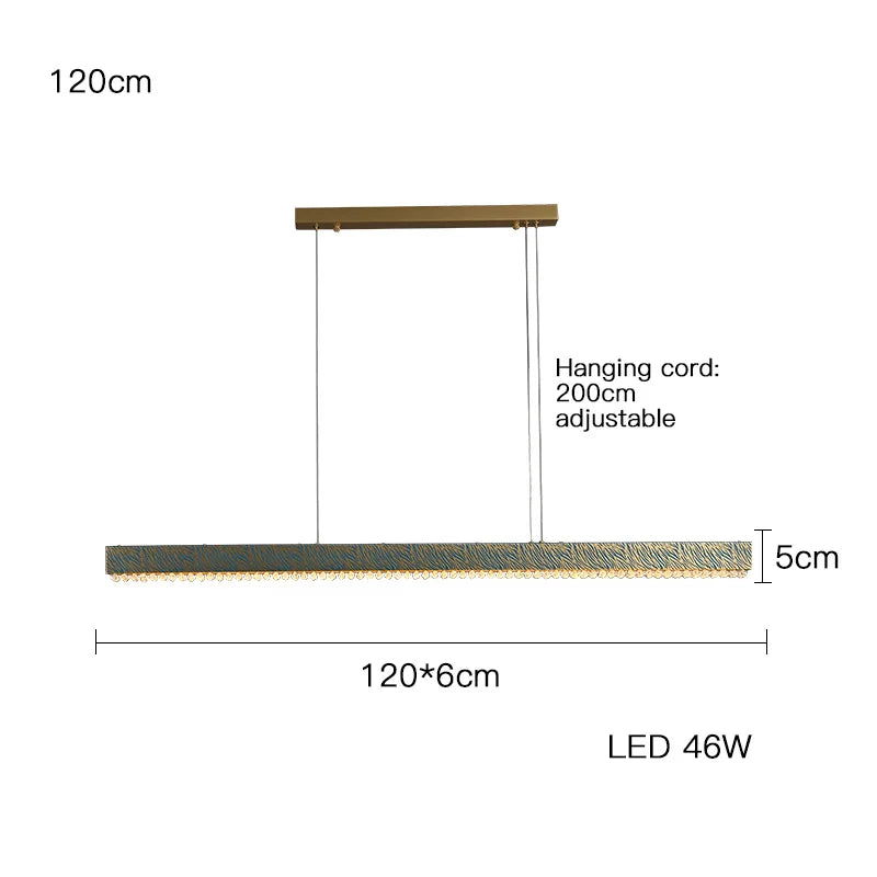 ثريا السقف LED الكريستالية النحاسية الزرقاء من DecorBites™ لغرفة الطعام