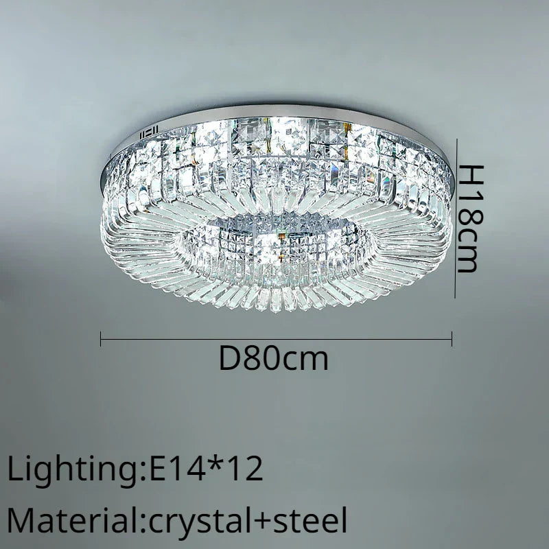 DecorBites™ Crystal Ring LED Ceiling Lamp: Modern Luxury for Home Décor