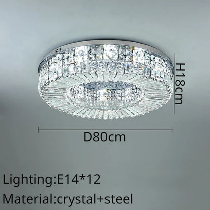 DecorBites™ Crystal Ring LED Ceiling Lamp: Modern Luxury for Home Décor