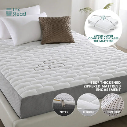 Decobites Waterproof Zippered Mattress Protector Encasement for Heavy Duty Protection