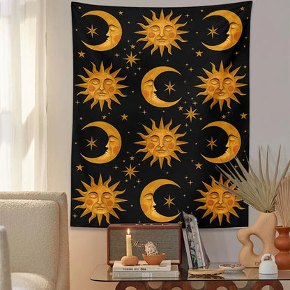 Decobites Sun Moon Tapestry Tarot Mandala Wall Hanging Bedspread Beach Mat Hippie Wall Rugs